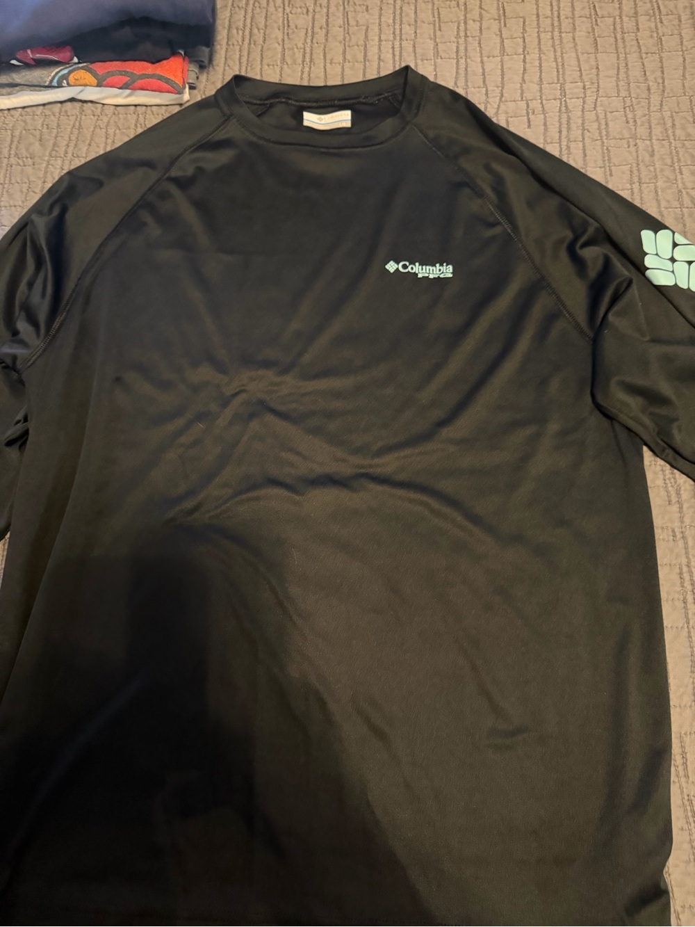 Columbia Black Long Sleeve Performance Shirt with Mint Logo